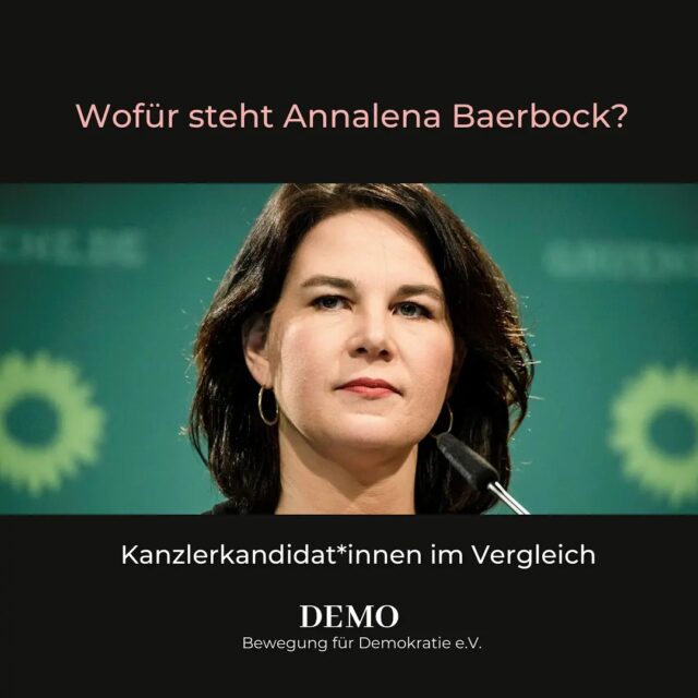 Am Sonntag sind Wahlen. Aber der Drops ist noch nicht gelutscht. Deshalb hier Bonbon Nummer 2: Annalena Baerbock. Wofür steht sie? Wir haben hier einige Ihrer Standpunkte zusammengetragen. 

#bundestagswahl21
#demobewegt
#werwillwas

Quelle: Deutschlandfunk
